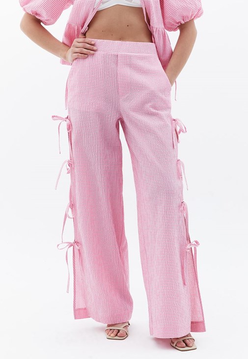 Bağlamalı Pantolon ve Bluz Kombini