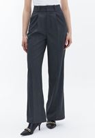 Bayan Gri Ultra Yüksek Bel Wide-Leg Pantolon