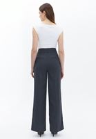 Bayan Gri Ultra Yüksek Bel Wide-Leg Pantolon