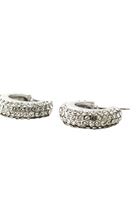 Bayan Gümüş Taş Detaylı Halka Küpe