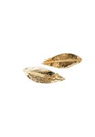 Bayan Altın Yaprak Detaylı Küpe