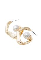 Bayan Altın İnci Detaylı Küpe