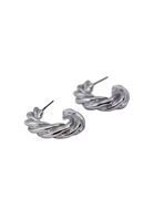 Bayan Gümüş Burgu Detaylı Halka Küpe