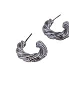 Bayan Gümüş Burgu Detaylı Halka Küpe