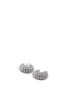 Bayan Gümüş Dokulu Halka Küpe