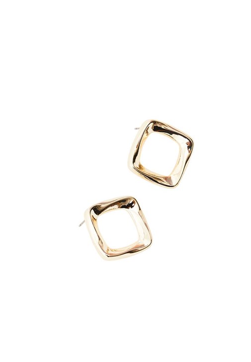 Altın Geometrik Şekilli Küpe