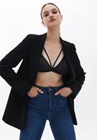 Bayan Siyah Biye Detaylı Bralet