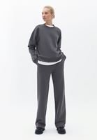 Bayan Gri Yüksek Bel Straight-Fit Pantolon