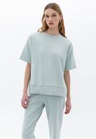 Bayan Yeşil Sıfır Yaka Sweatshirt