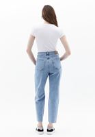 Bayan Mavi Ultra Yüksek Bel Mom-Fit Pantolon