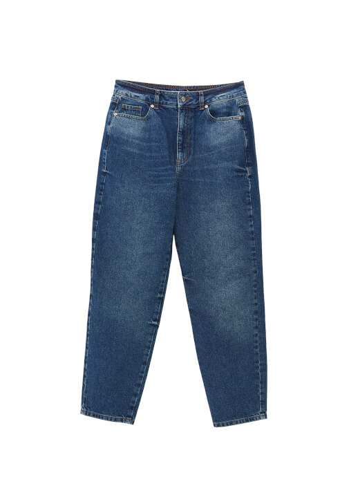 Mom-Fit Denim ve Pamuklu Atlet Kombini