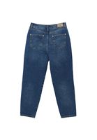 Bayan Mavi Ultra Yüksek Bel Mom-Fit Pantolon