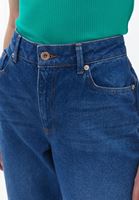 Bayan Mavi Orta Bel Straight-Fit Pantolon