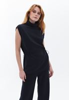 Bayan Siyah Yüksek Yaka Sweatshirt ( MODAL )