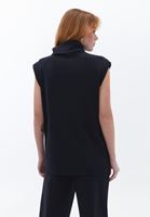 Bayan Siyah Yüksek Yaka Sweatshirt ( MODAL )