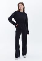 Bayan Siyah Yumuşak Dokulu Sweatshirt ( MODAL )