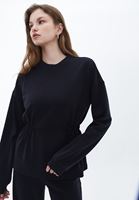 Bayan Siyah Yumuşak Dokulu Sweatshirt ( MODAL )