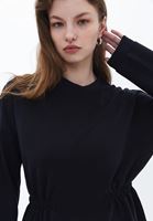 Bayan Siyah Yumuşak Dokulu Sweatshirt ( MODAL )