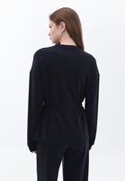 Bayan Siyah Yumuşak Dokulu Sweatshirt ( MODAL )