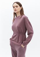 Bayan Pembe Yumuşak Dokulu Sweatshirt ( MODAL )