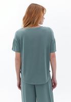 Bayan Yeşil Yumuşak Dokulu Loose-Fit Tişört ( MODAL )
