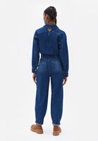 Bayan Mavi Kemerli Denim Tulum