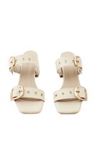 Bayan Bej Toka Detaylı Topuklu Terlik