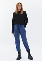 Bayan Mavi Orta Bel Jogger Pantolon ( TENCEL™ )