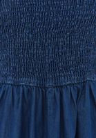 Bayan Mavi Gipe Detaylı Denim Elbise
