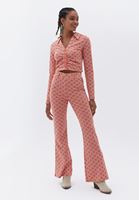 Bayan Çok Renkli Yüksek Bel Flare Pantolon