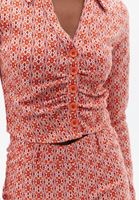 Bayan Çok Renkli Polo Yaka Crop Gömlek