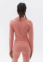 Bayan Çok Renkli Polo Yaka Crop Gömlek