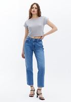 Yüksek Bel Straight-Fit Pantolon