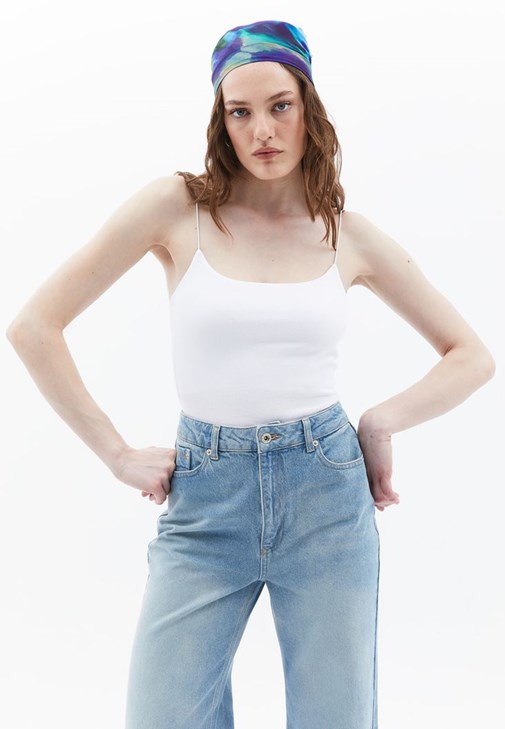 Beyaz İnce Askılı Atlet