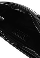 Women Black Baguette Bag with Buckle Detail