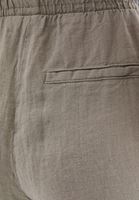 Bayan Gri Keten Straight-Fit Pantolon