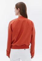 Bayan Turuncu Vegan Deri Bomber Ceket