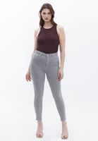 Bayan Gri Curvy Skinny Pantolon ( TENCEL™ )