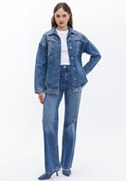 Bayan Mavi Boyfriend Denim Ceket