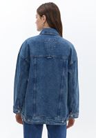 Bayan Mavi Boyfriend Denim Ceket