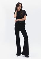 Bayan Siyah Ultra Yüksek Bel Flare Pantolon