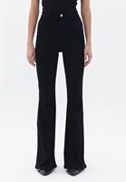 Bayan Siyah Ultra Yüksek Bel Flare Pantolon