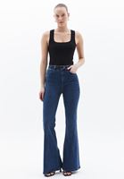 Bayan Lacivert Ultra Yüksek Bel Flare Pantolon 