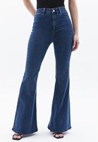 Bayan Lacivert Ultra Yüksek Bel Flare Pantolon 
