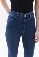 Bayan Lacivert Ultra Yüksek Bel Flare Pantolon 