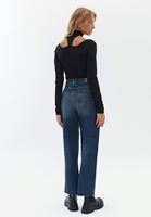 Bayan Mavi Ultra Yüksek Bel Barrel-Fit Pantolon