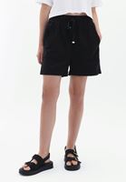 Bayan Siyah Yüksek Bel Mini Şort ( TENCEL™ )