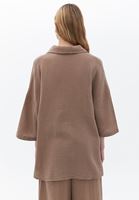 Bayan Kahverengi Pamuklu Oversize Gömlek