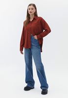 Women Brick Oversize Shirt with Pocket