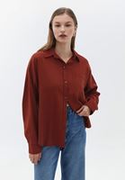 Women Brick Oversize Shirt with Pocket